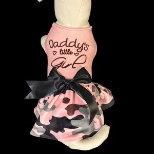 XS/S pink dress with camouflage skirt ruffle